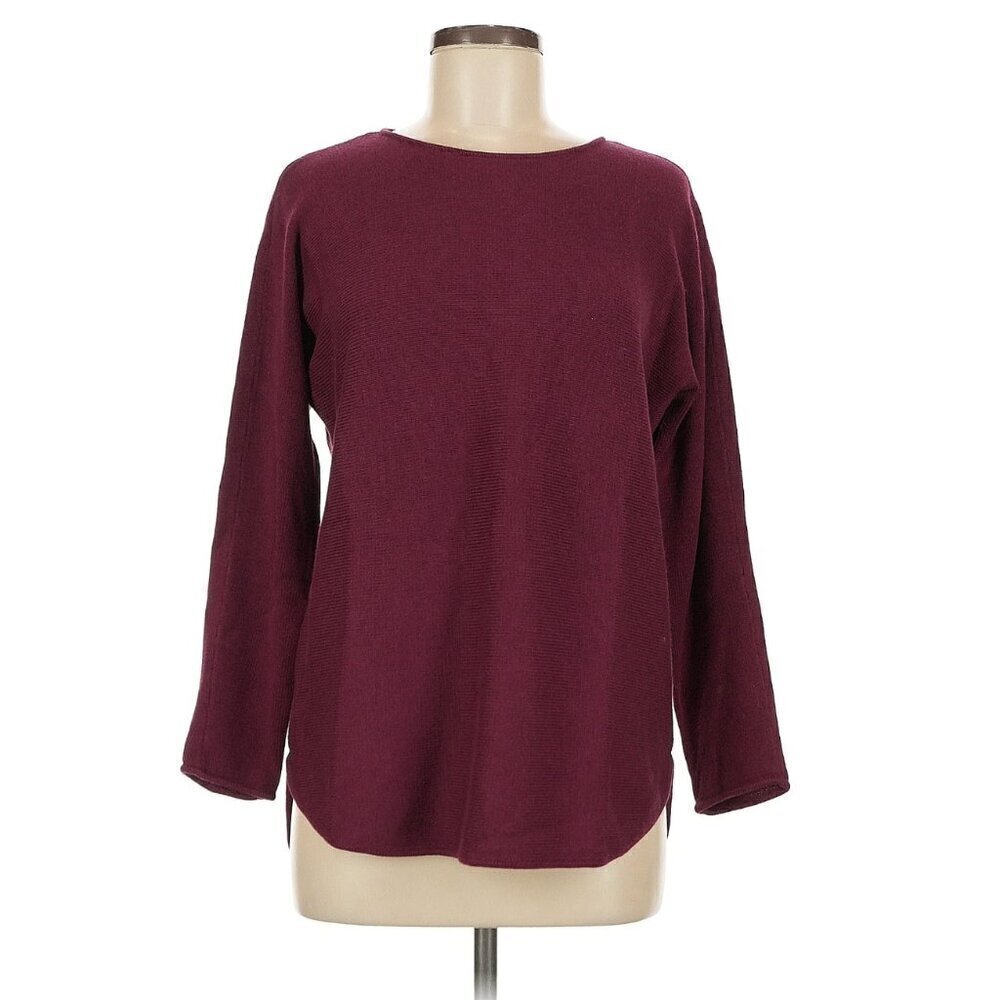 MICHAEL Michael Kors Women's Size Small Boatneck Sweater Burgundy Wine Zip Back